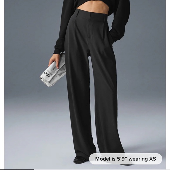 ALO Yoga Pants - ALO Yoga Black High-Waist Dreamscape Trouser Regular